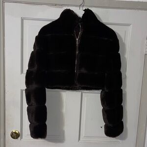 Elegant Dark Brown Teddy Jacket